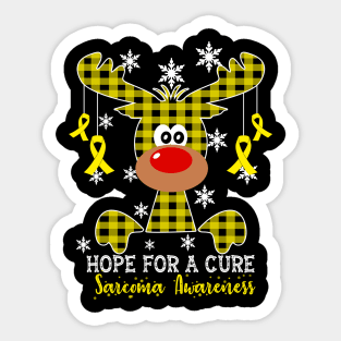 Reindeer Hope For A Cure Sarcoma  Awareness Christmas Sticker